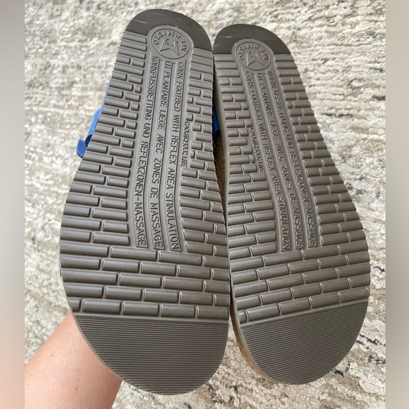 New! MEPHISTO Braided Nubuck Slide Sandals Blue Adjustable Strap Size 39 - Picture 9 of 9